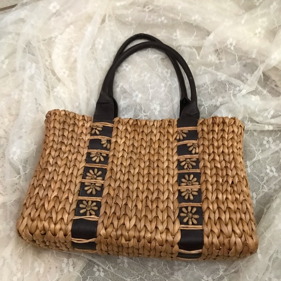 Sun “N” Sand Handbags - Sun ‘N’ Sand woven straw raffia purse tote Handbag